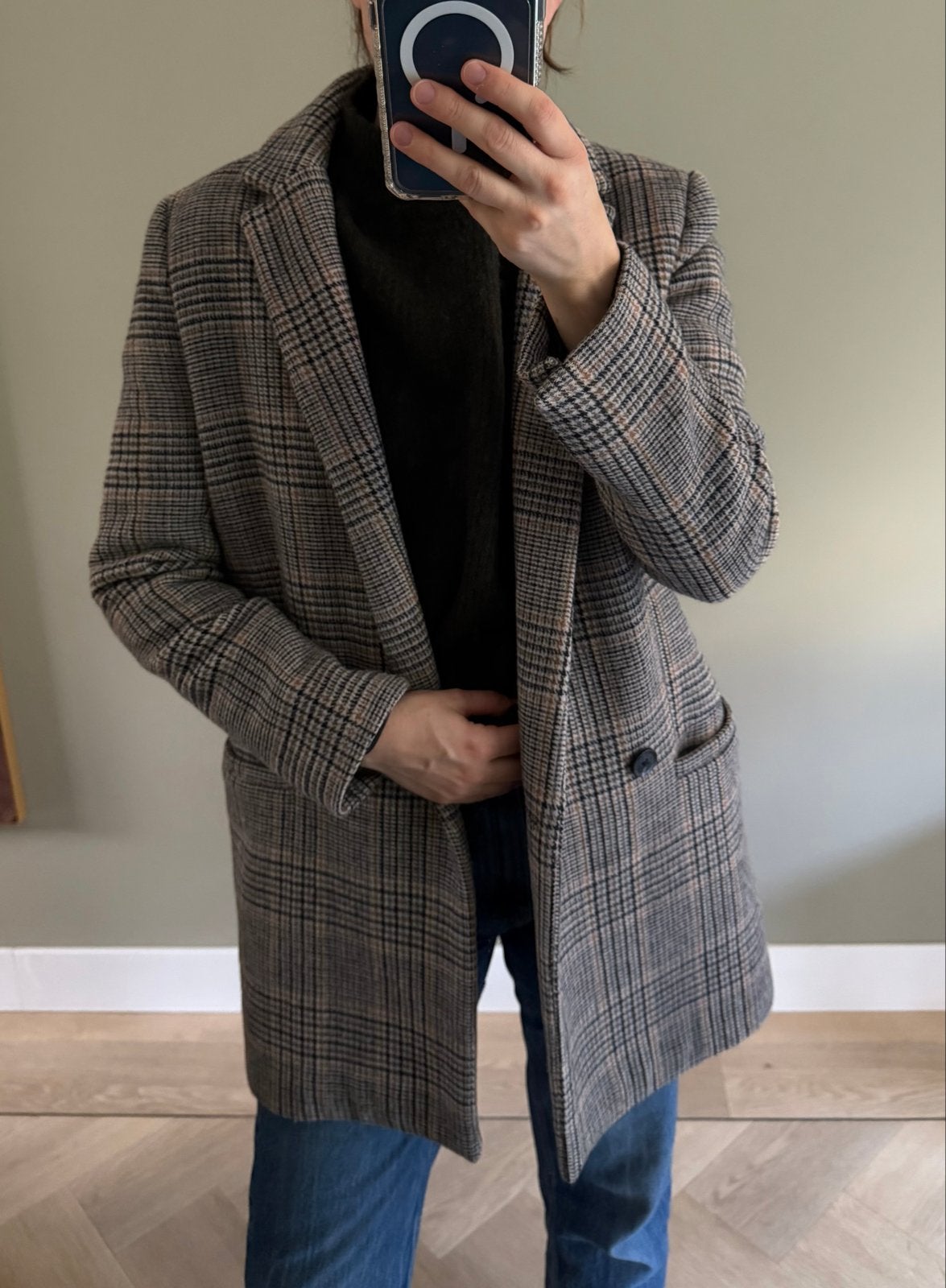 Samsoe Samsoe wollen blazer / tussenjas - dikke kwaliteit, Ophalen of Verzenden, Zo goed als nieuw, Maat 36 (S), Beige