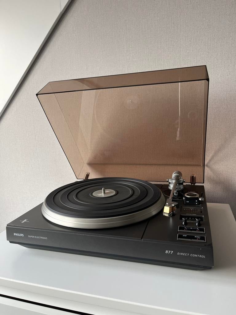 Te koop: vintage platenspeler Philips 877 met 412 element, Ophalen, Philips, Gebruikt, Automatisch