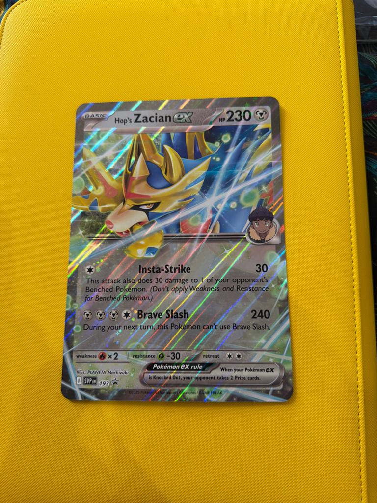 Hop's Zacian jumbo Pokémon Kaart - Zo goed als nieuw, Ophalen of Verzenden, Zo goed als nieuw, Losse kaart