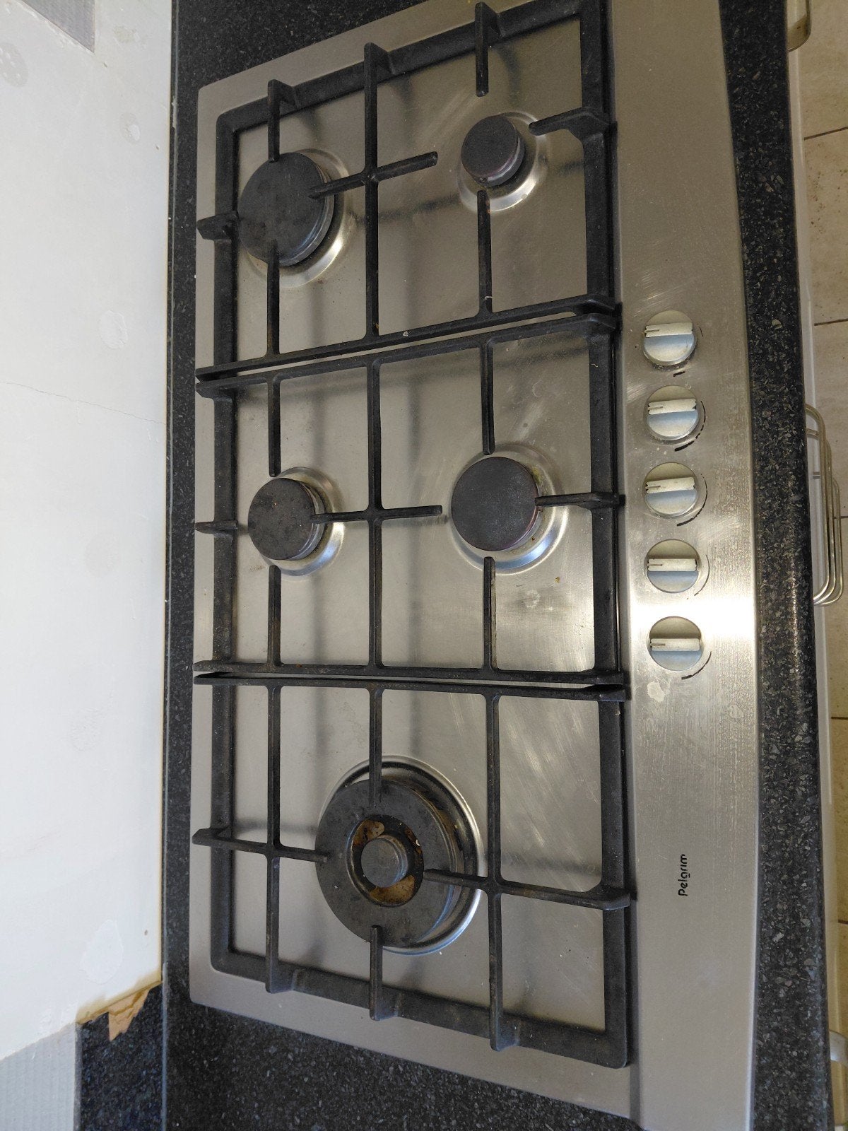 Pelgrim 5-pits gasfornuis - Inbouw - RVS, Ophalen, Gebruikt, Minder dan 85 cm, 60 cm of meer