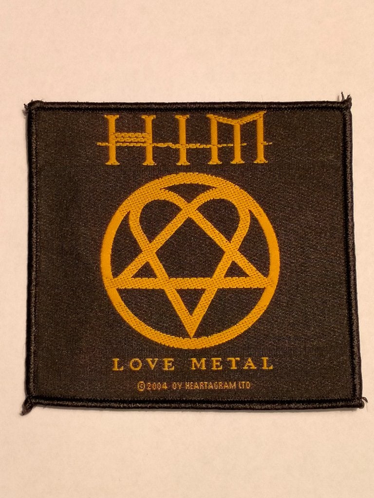 HIM love metal Heartagram 2004 vintage logo patch embleem, Verzamelen, Ophalen of Verzenden, Kleding