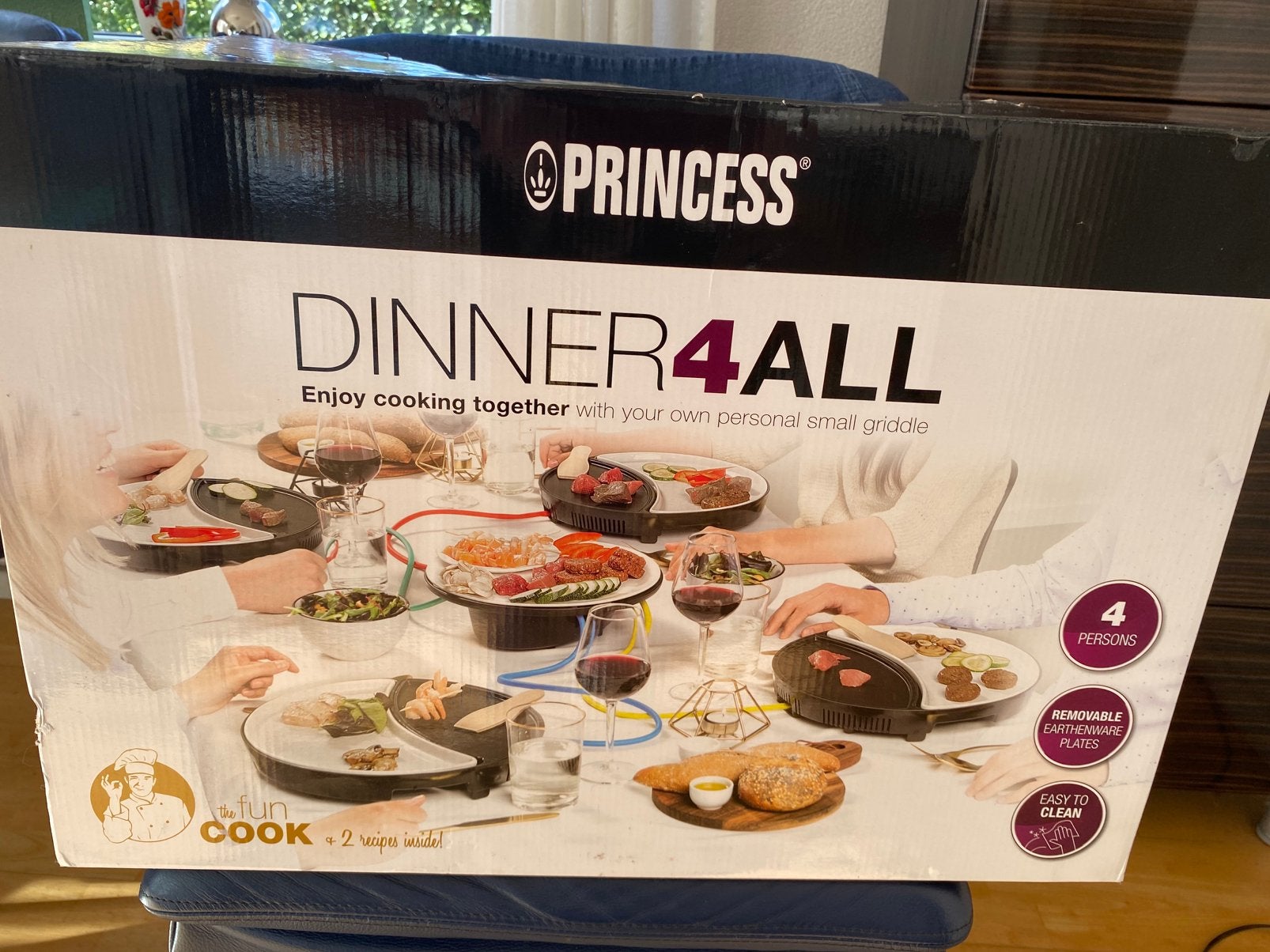 Diner4all  princess gourmetstel grill &bakplaat, Ophalen, Gebruikt, 4 t/m 7 personen