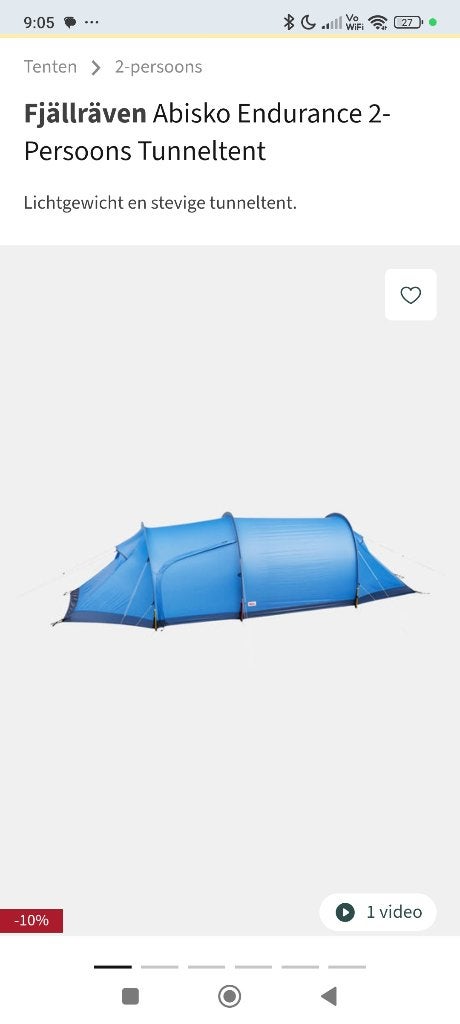 Fjällräven tent abisko shape 2p, Ophalen of Verzenden, Zo goed als nieuw, Tot en met 2