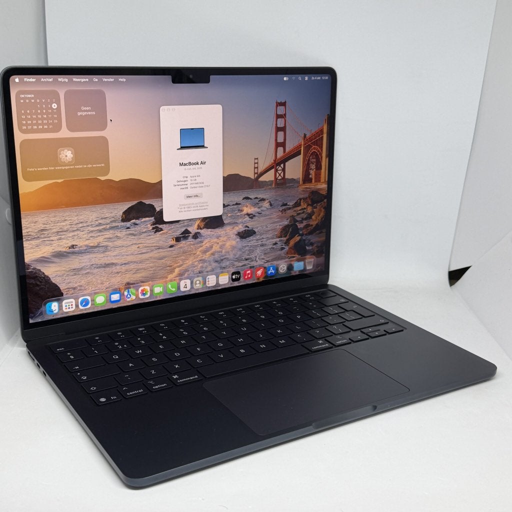 MacBook Air M4 16GB 512GB /100% batt /zeer net /garantie., Apple, Zo goed als nieuw, Support@apple.com, Apple Park Way, Cupertino, California