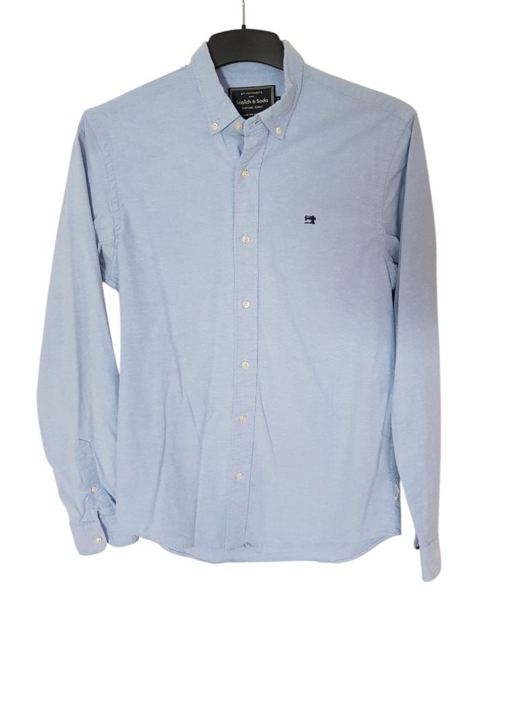 Mooi lichtblauw SCOTCH & SODA Oxford shirt met stretch mt S., Kleding | Heren, Halswijdte 38 (S) of kleiner, Zo goed als nieuw