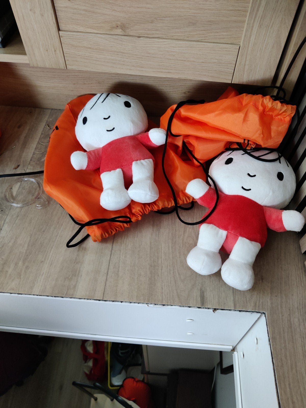 Set van 2 Knuffelpoppen met Oranje Zakken, Gebruikt, Overige merken, Overige karakters, Overige typen