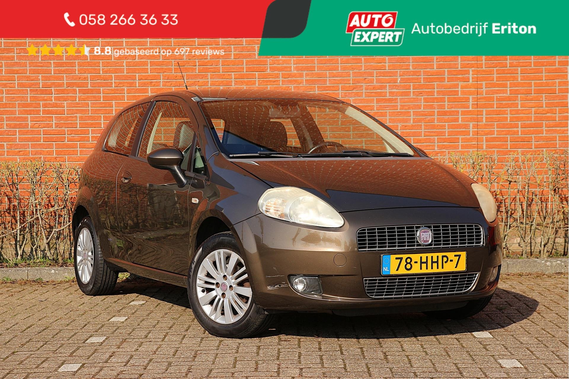 Fiat Grande Punto 1.4 77pk Edizione Lusso | NL-auto | Climat, Voorwielaandrijving, Stof, Zwart, 4 cilinders