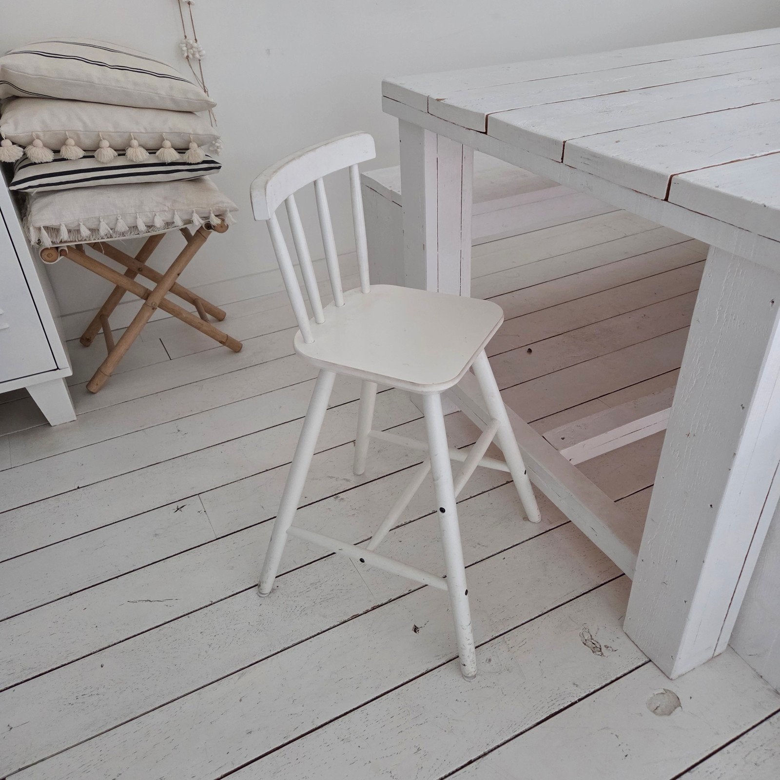 Witte houten stoel kinder stoel Ikea, Ophalen, Gebruikt, Wit, Eén