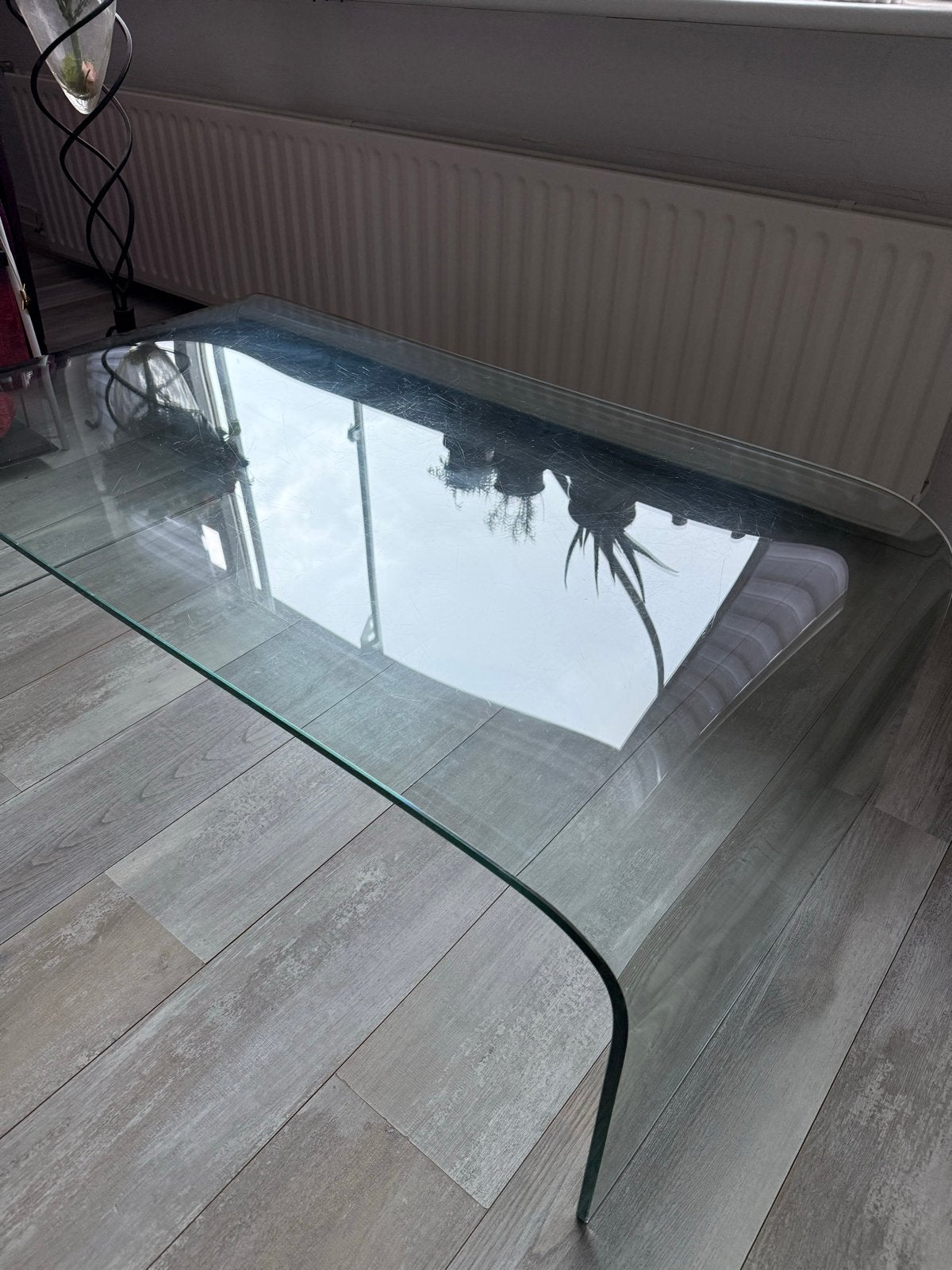Glazen tafel, Huis en Inrichting, Tafels | Bijzettafels, Ophalen, 75 cm of meer, Rechthoekig, Glas