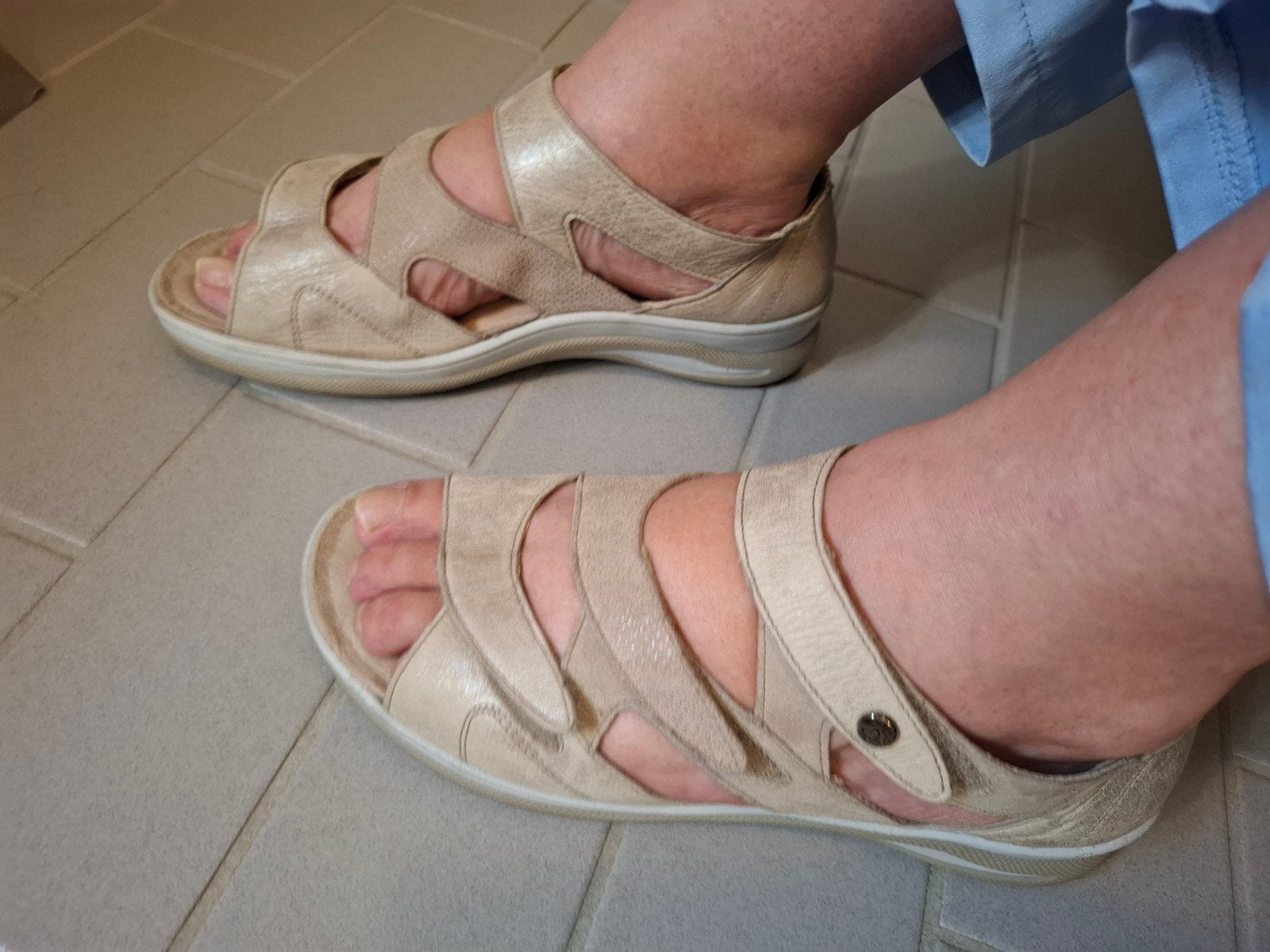Fidelio Leren Sandalen Crème Maat 42, Beige, Gedragen, Fidelio, Sandalen of Muiltjes
