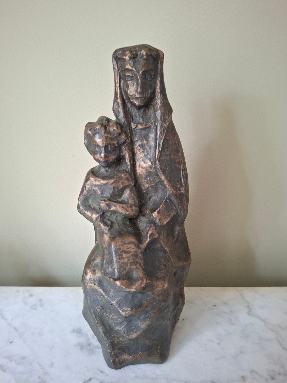 Peter Roovers - Madonna met Kind - Gesigneerd - 25 cm, Gemerkt, Ophalen of Verzenden, 20 - 50 cm, Beeld