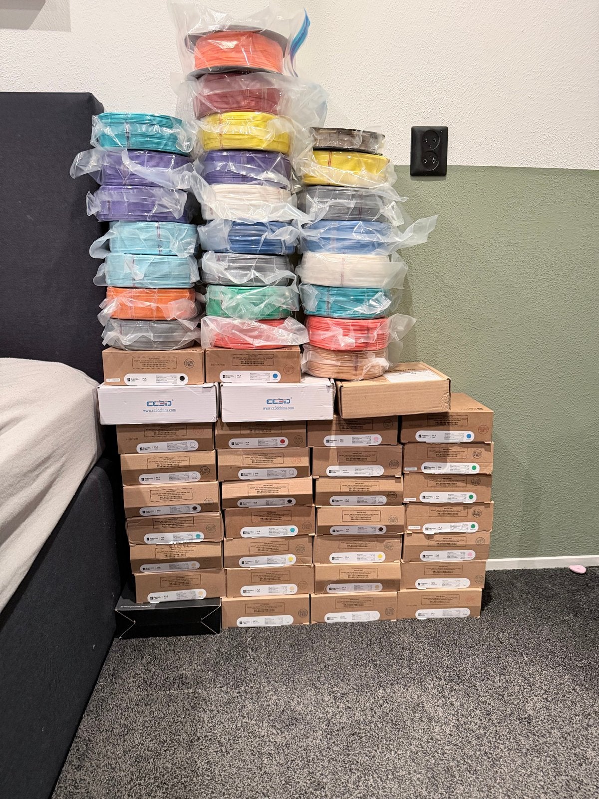 Grote partij 3D printer filament (PLA, PETG, TPU), Ophalen of Verzenden, Nieuw, Filament