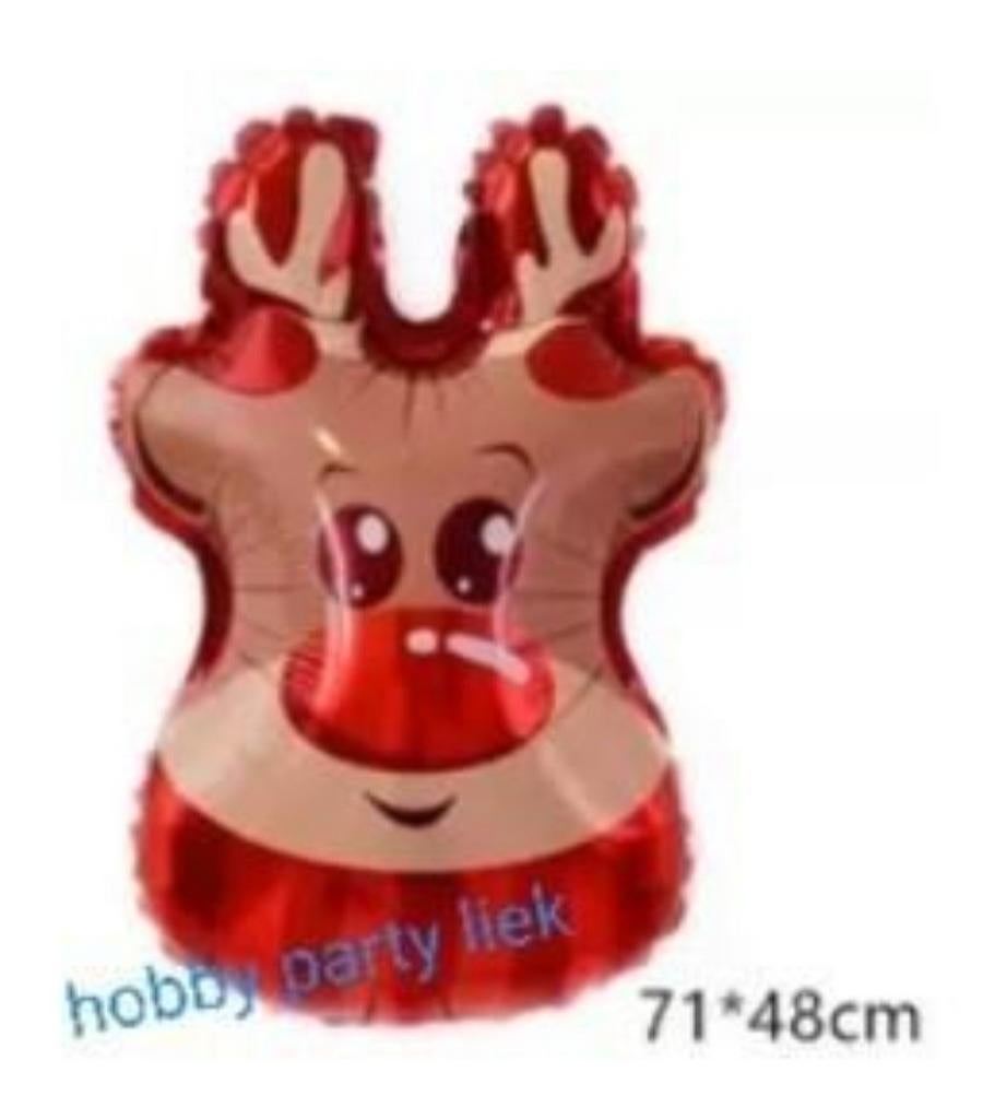 Rudolph en confetti ballonnen nr K003, Ophalen of Verzenden, Nieuw, Versiering, Verjaardag