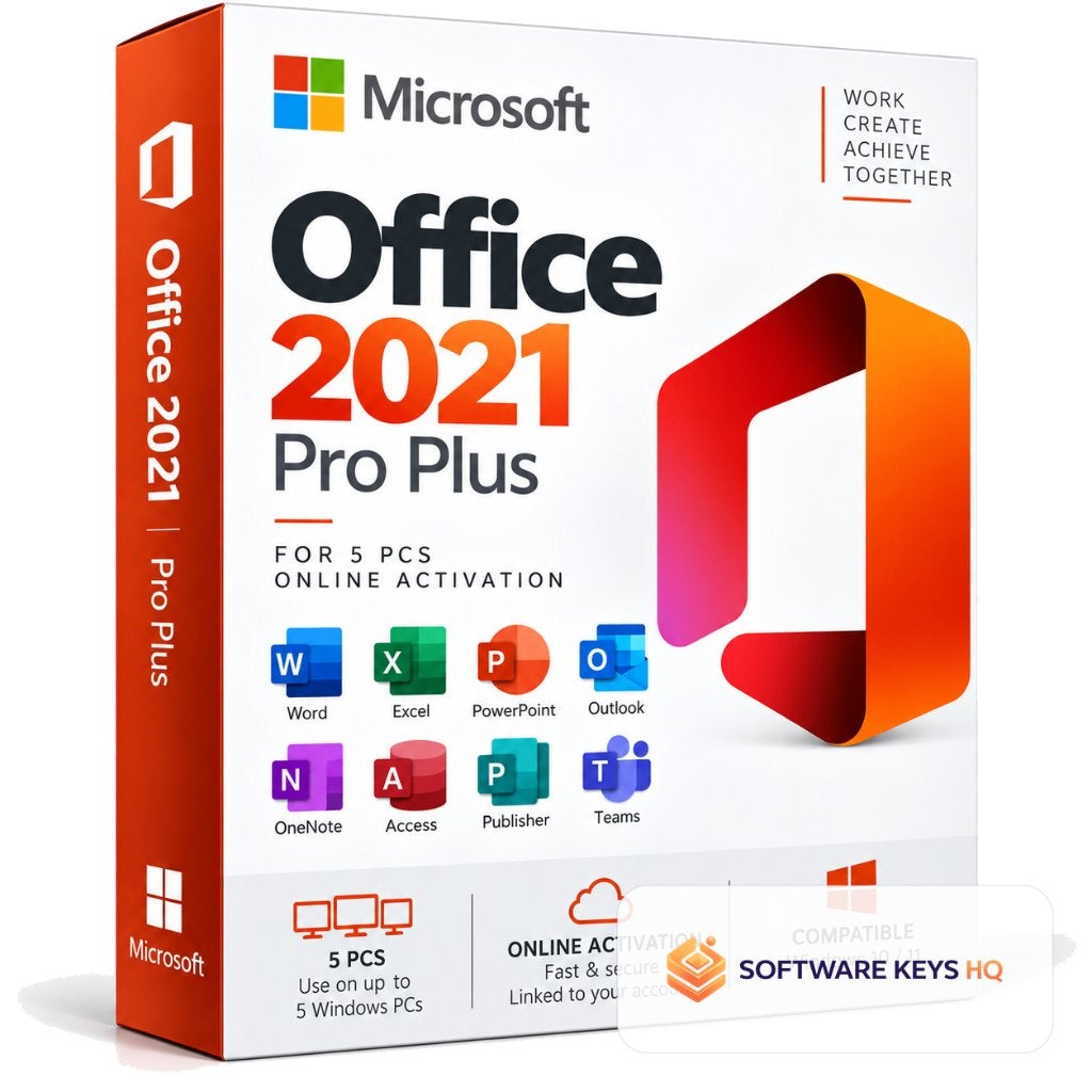 Office 2021 Professional Plus Licentie Key - 5 PC's, Computers en Software, Ophalen of Verzenden, Outlook, Windows