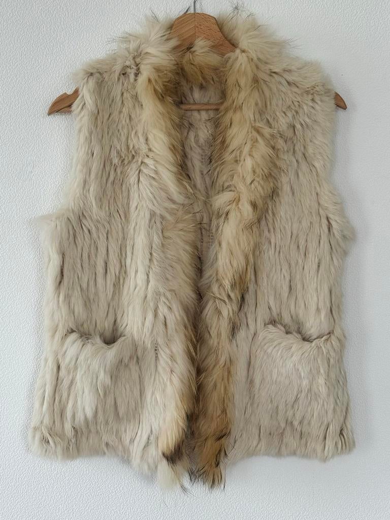 Bont gilet, Kleding | Dames, Bodywarmers, Ophalen of Verzenden, Zo goed als nieuw, Maat 36 (S), Beige