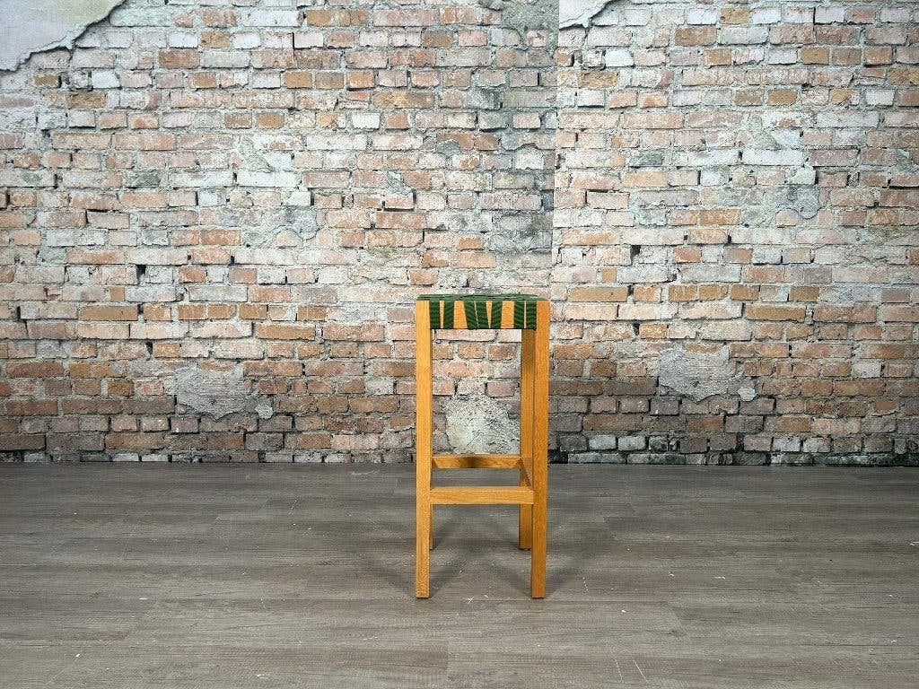 Gispen Hutten Berlage Barkruk groen bij TheReSales, Ophalen, Met voetsteun, 60 tot 90 cm, Zo goed als nieuw