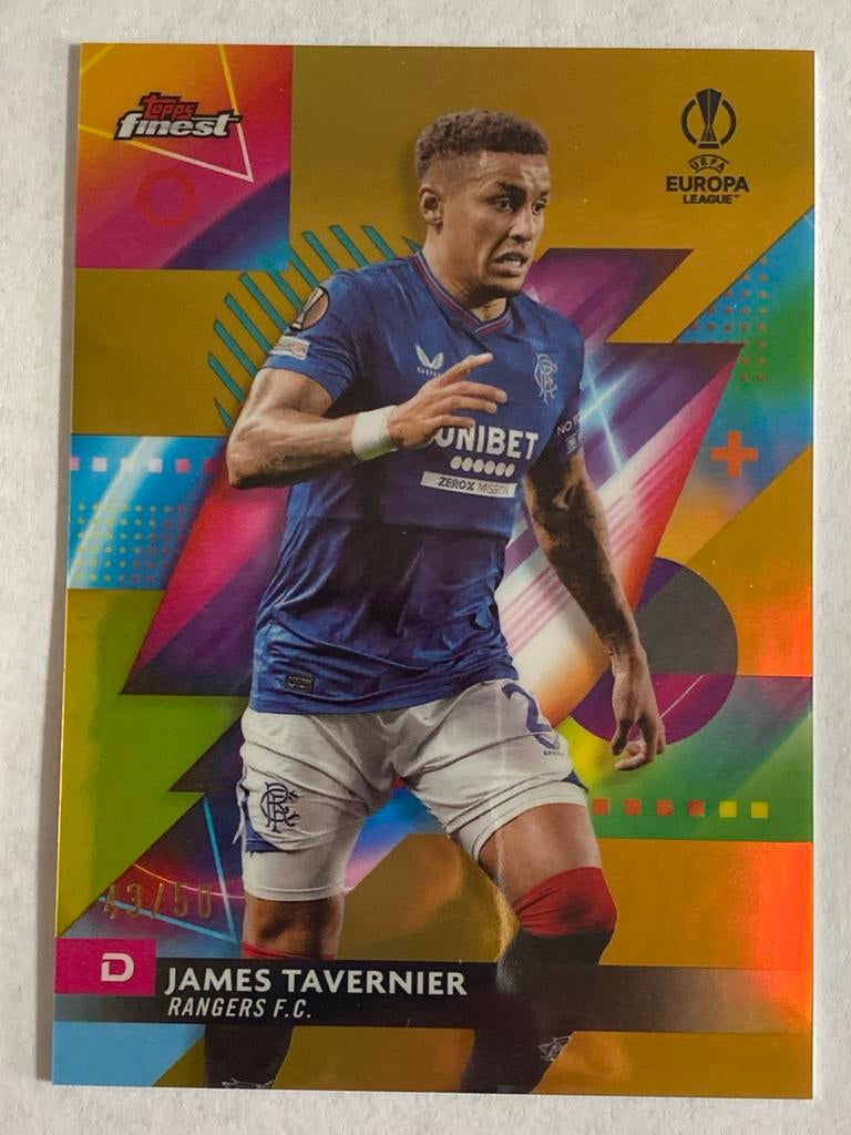 James Tavernier Topps Finest UEFA Europa League 43/50, Ophalen of Verzenden, Zo goed als nieuw, Buitenlandse clubs, Spelerskaart