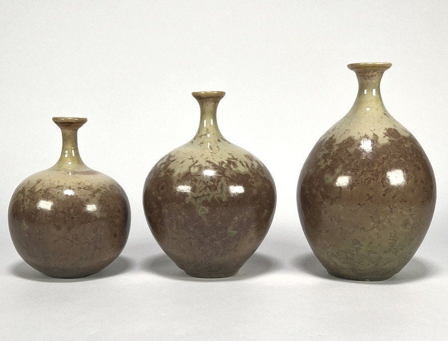 86. Keramische vazen met kristalglazuur, Yvon Angé – ca.1980