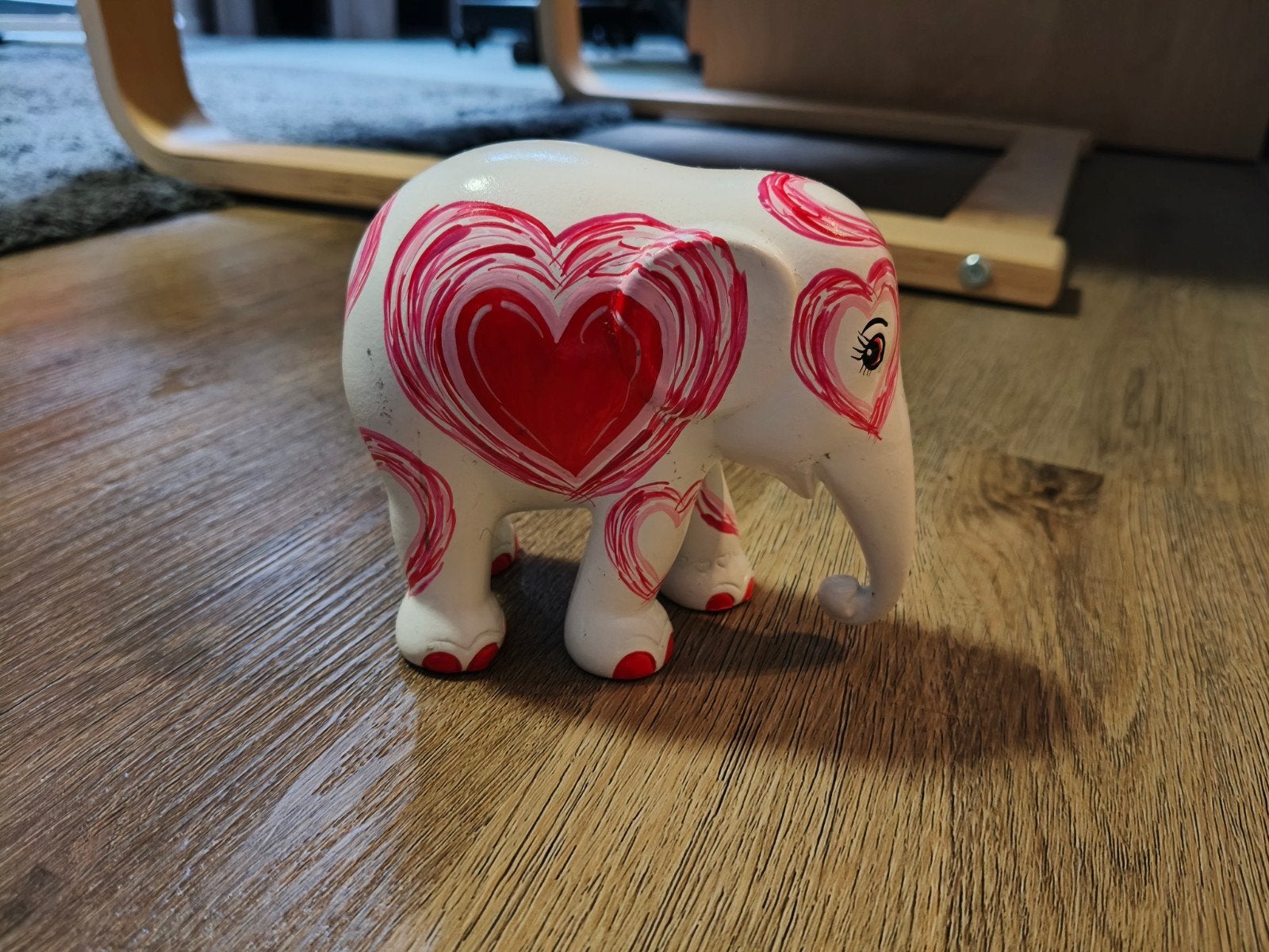 Originele Thaise olifant met hartjesdecoratie, Ophalen, Zo goed als nieuw, Dier