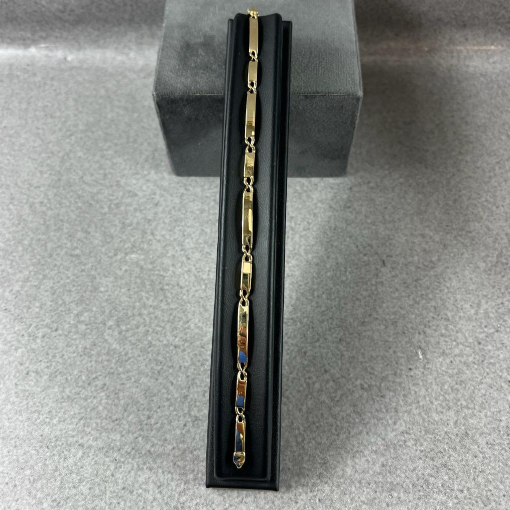 Gouden Armband | 14k | 9,2g | 21cm | 408837, Ophalen of Verzenden, Gebruikt, Goud, Goud