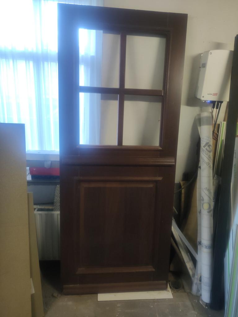 Hardhouten voordeur, Ophalen of Verzenden, Hout, Buitendeur, 200 tot 215 cm