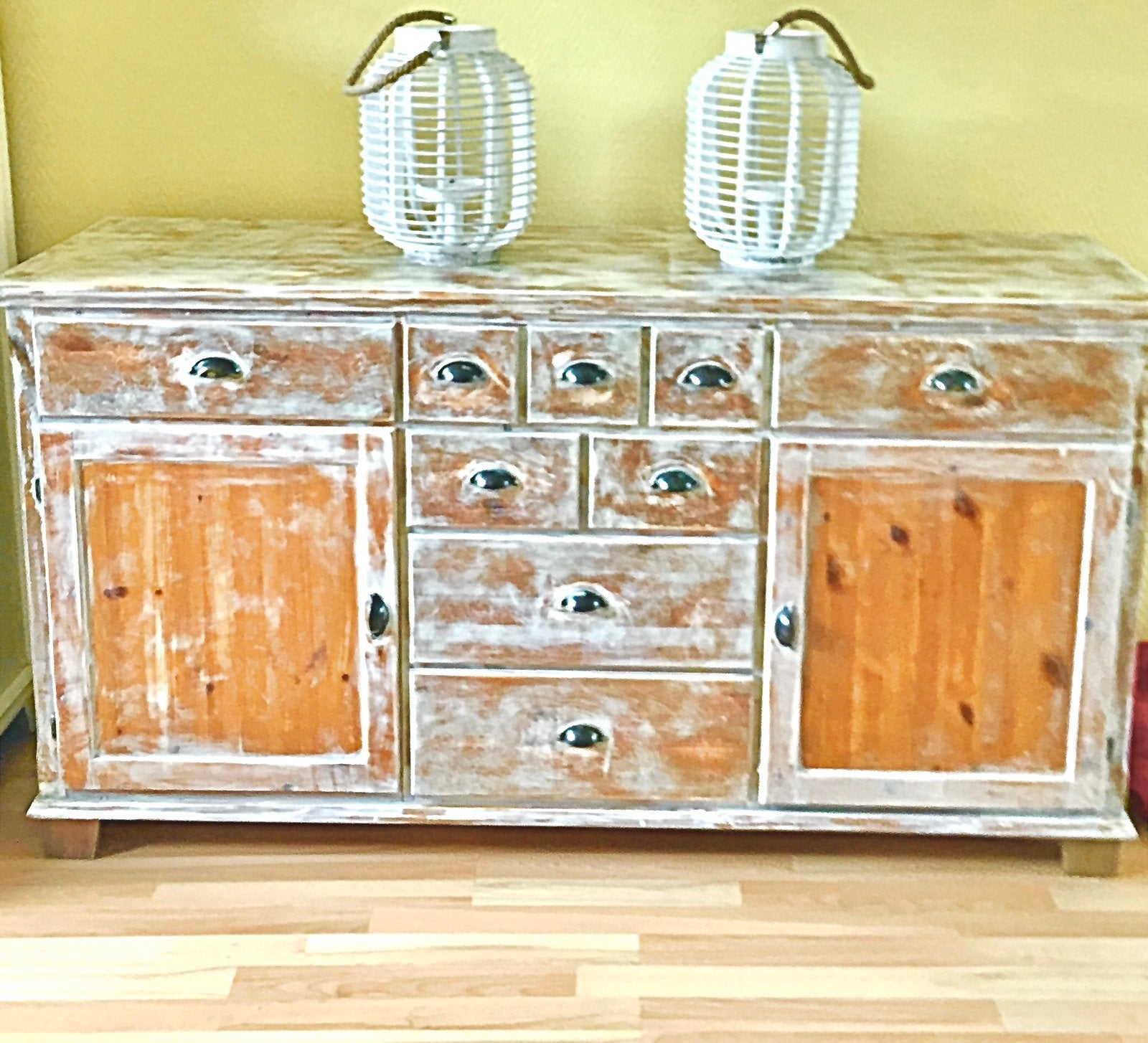 Prachtige grote vintage Dressoir kast massief laden deuren, Ophalen, Met deur(en), 150 tot 200 cm, Zo goed als nieuw