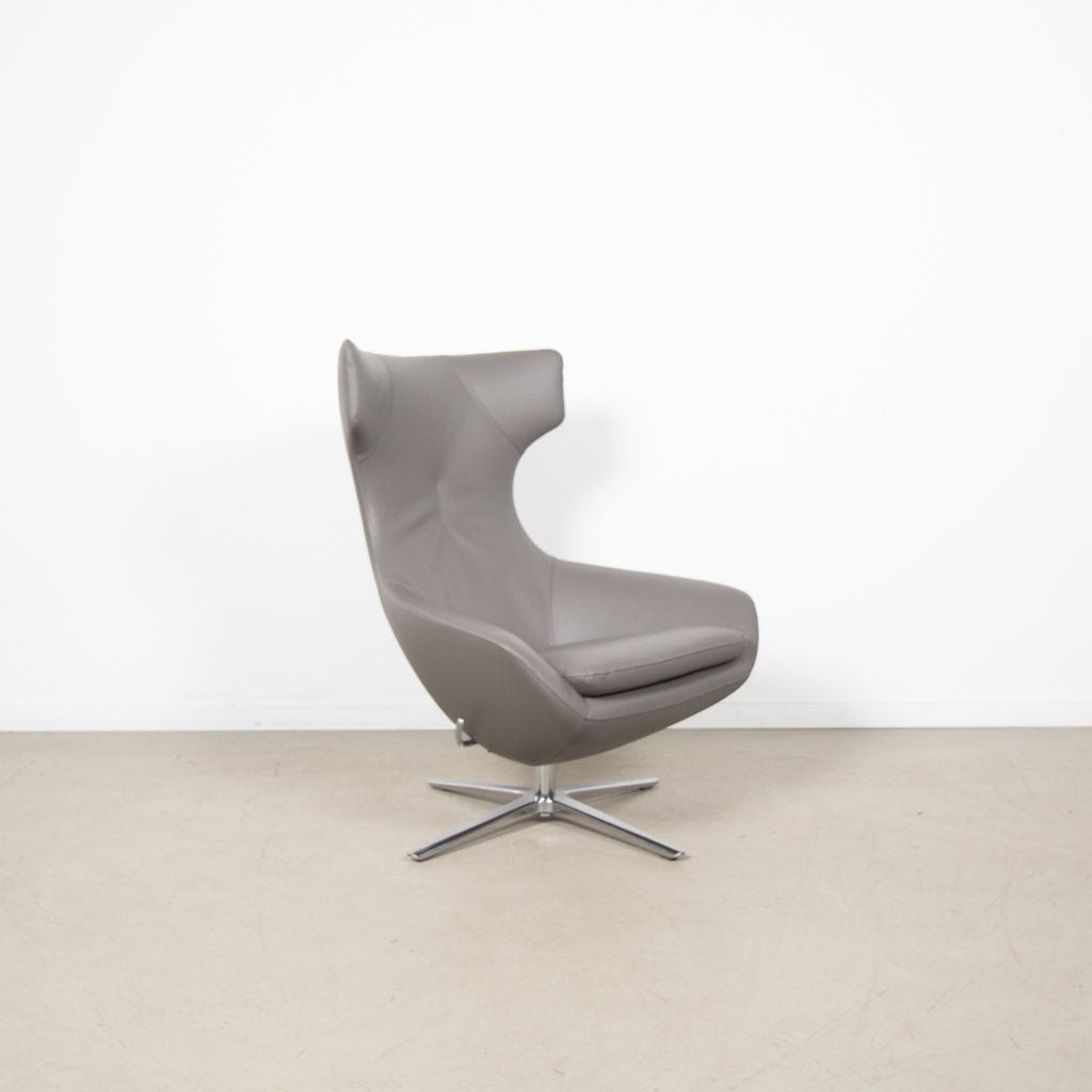 Leolux Caruzzo Plus Fauteuil Grijs Leer, Huis en Inrichting, Niet ingevuld, Zo goed als nieuw, Niet ingevuld, Niet ingevuld