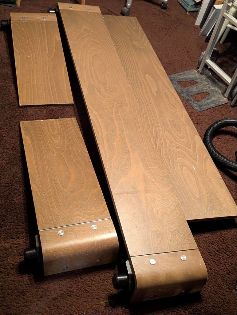 Auping Auronde eenpersoonsbed (opknapper), Gebruikt, 90 cm, Eenpersoons, Bruin