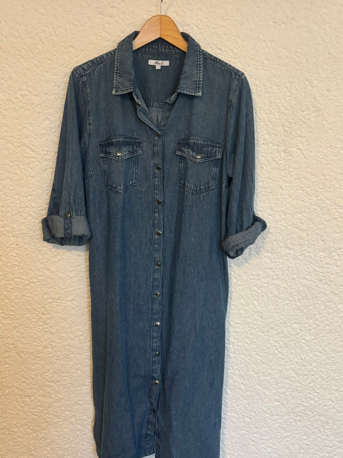 Jeans / spijkerjurk midi L miss etam sportief met ceintuur, Blauw, Maat 42/44 (L), Ophalen of Verzenden, Zo goed als nieuw