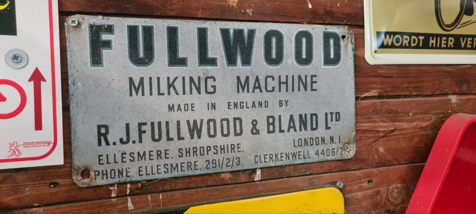 Fullwood melkmachine bord metaal zeer zeldzaam.Geen emaille., Ophalen of Verzenden