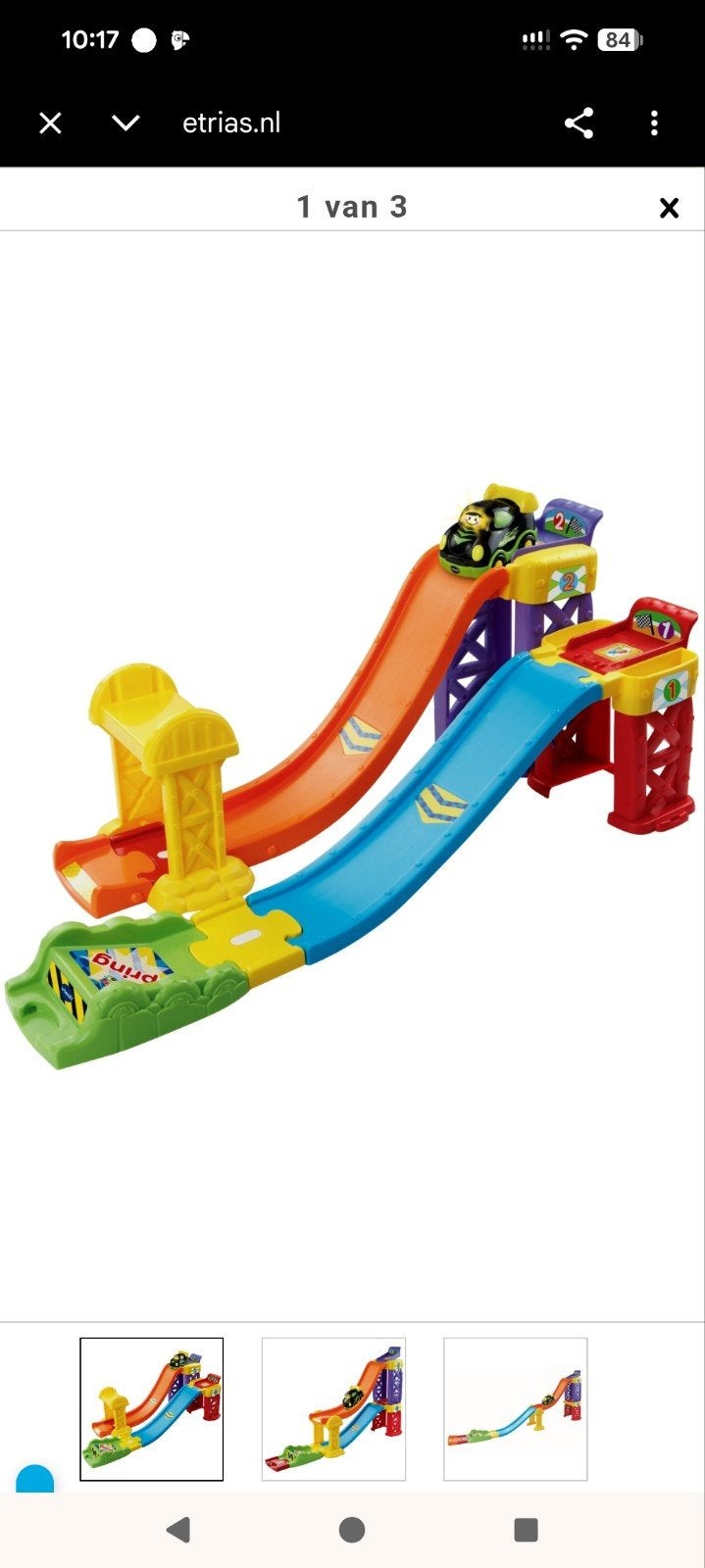VTech Toet Toet Auto's Racebaan met Lanceerder, Kinderen en Baby's, Speelgoed | Vtech, Ophalen of Verzenden, Zo goed als nieuw