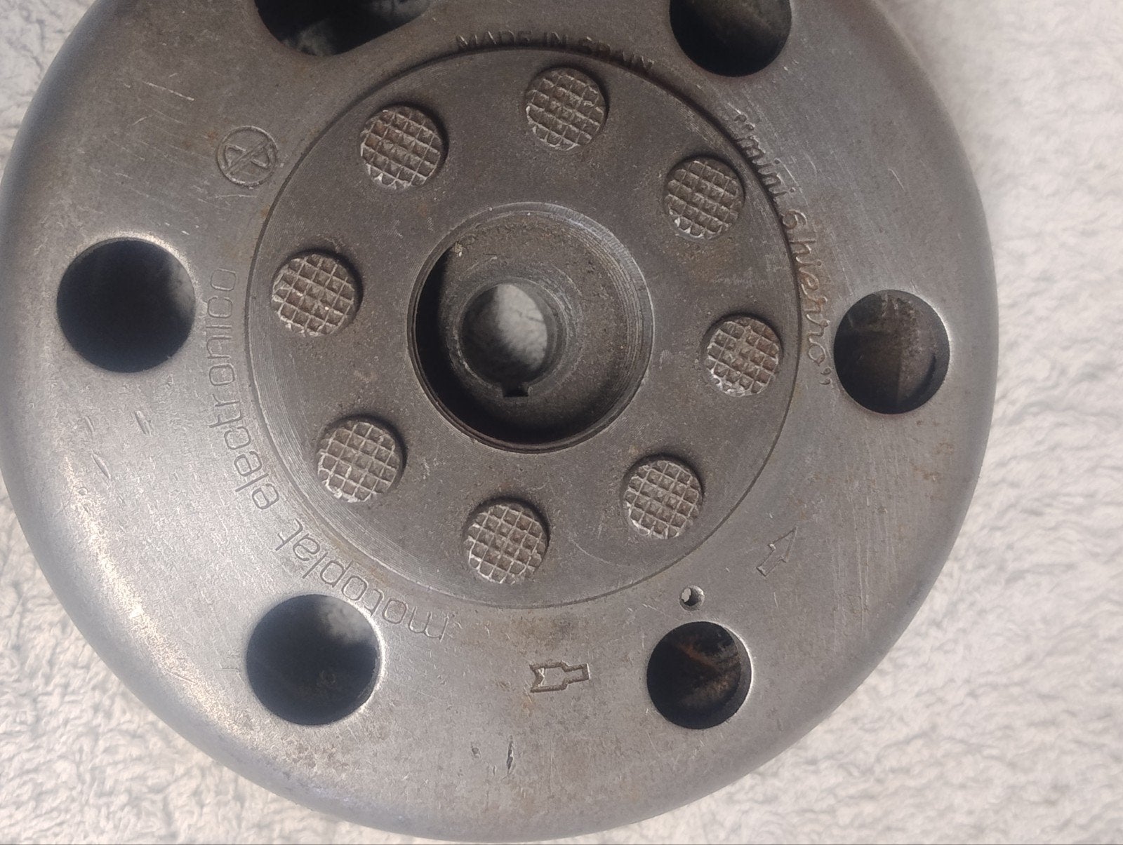 Motoplat vliegwiel met grondplaat, Ophalen of Verzenden, Gebruikt, Blok