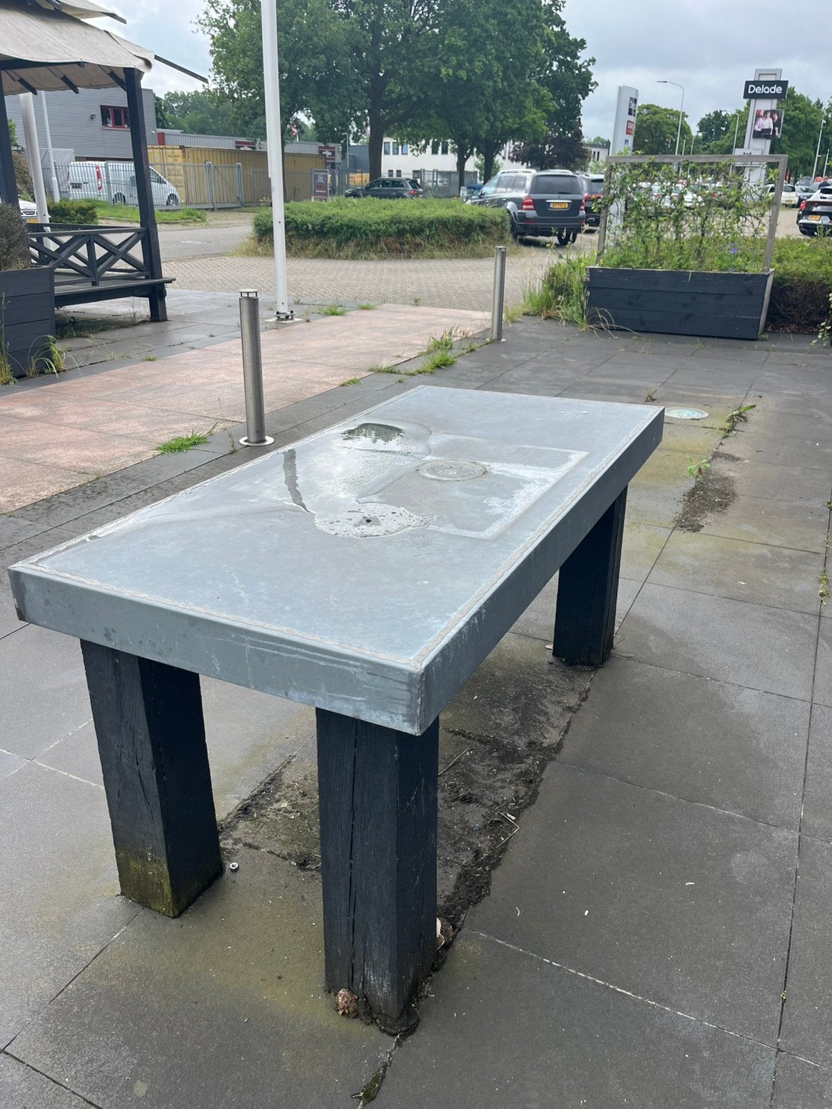 Unieke zinken buitentafel – echte eyecatcher, Tuin en Terras, Tuintafels, Ophalen, Rechthoekig