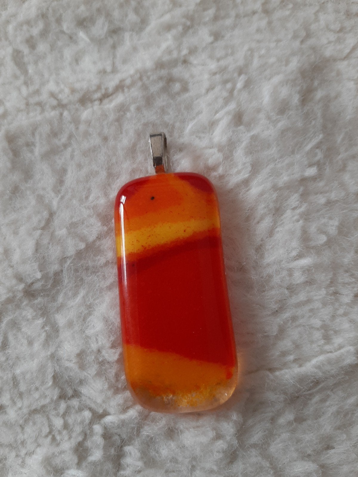 Glazen hanger met oranje en rode strepen, Overige voorstellingen, Glas of Kristal, Oranje, Ophalen of Verzenden