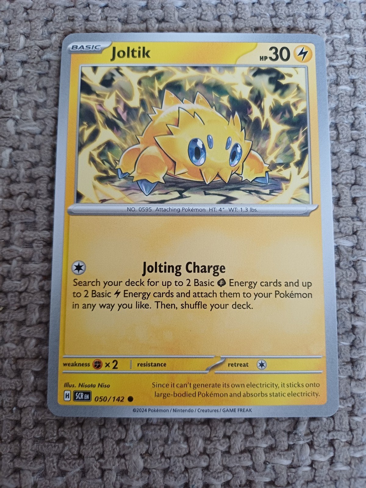 Joltik 050/142 Stellar Crown Pokémon Kaart, Ophalen of Verzenden, Zo goed als nieuw, Losse kaart