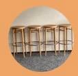 Thonet Originele barkrukken 1988 76 cm zithoogte, Huis en Inrichting, Ophalen, Gebruikt, Met voetsteun, 60 tot 90 cm