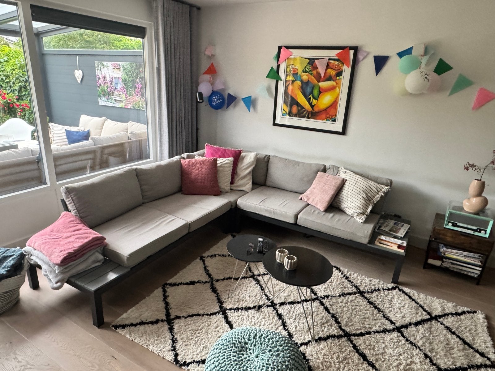 Tuin loungebank aluminium antraciet grijs, Tuin en Terras, Tuinbanken, Ophalen, Gebruikt, Aluminium