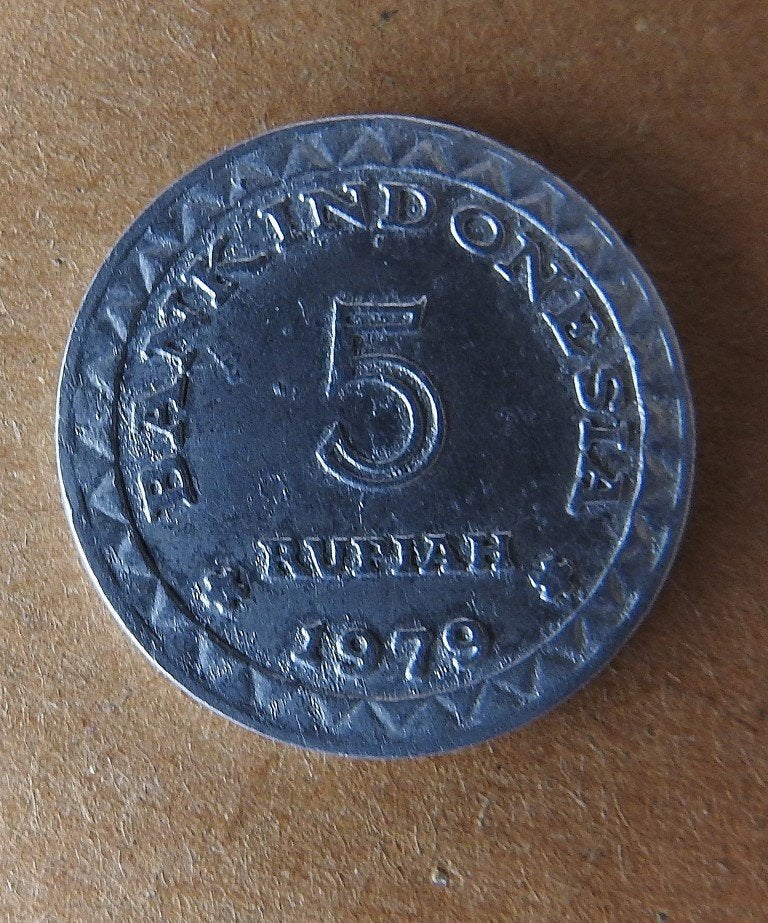 Munt Indonesië  5 Rupiah  1979 //, Postzegels en Munten, Verzenden, Zuidoost-Azië, Losse munt