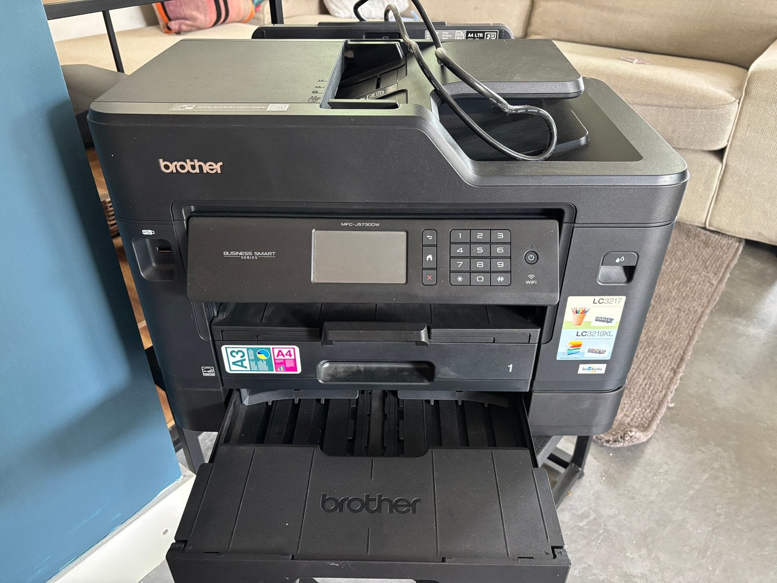 Brother A3/A4 printer & scanner MFC - J5730DW, Ophalen, Gebruikt
