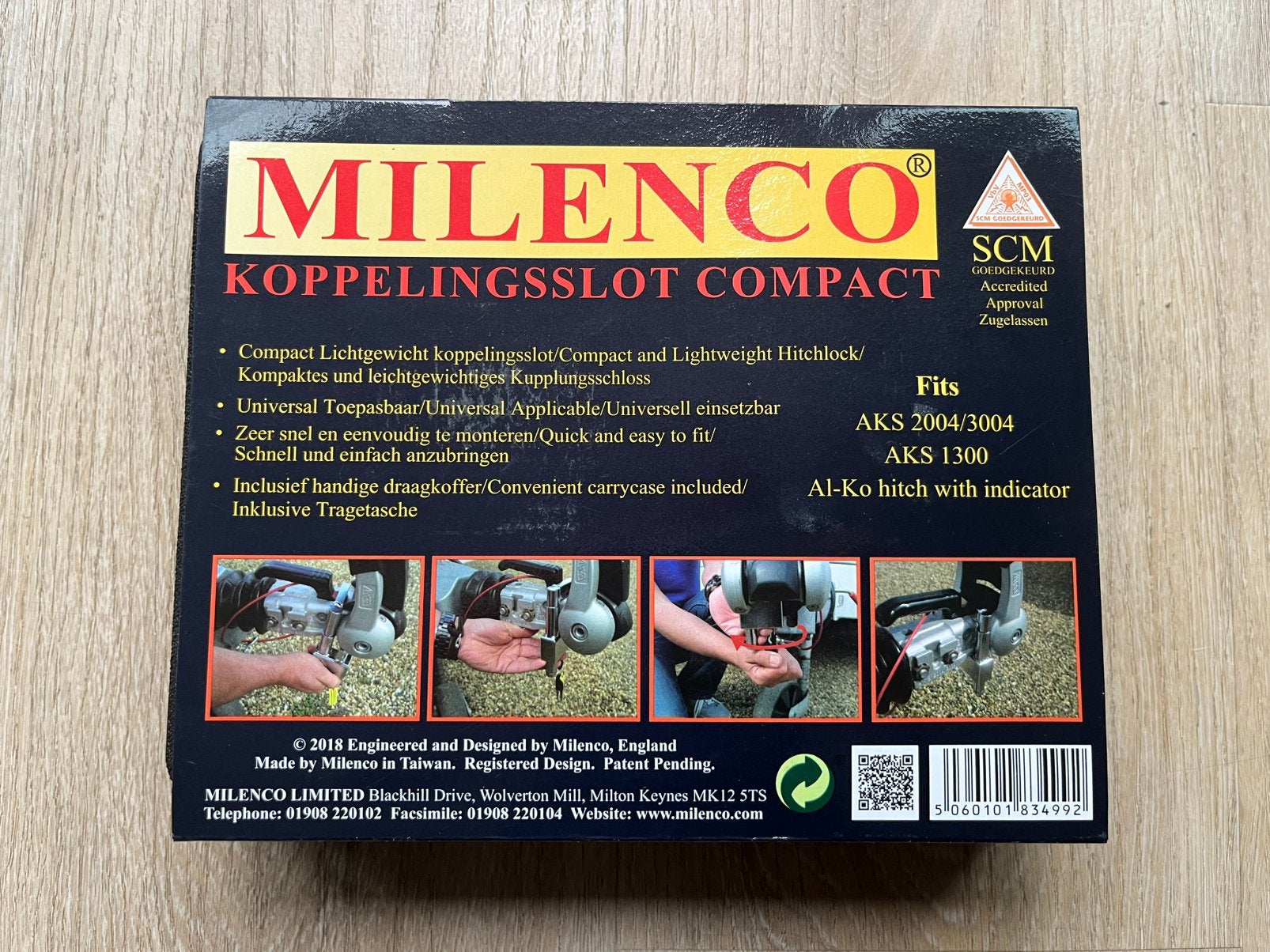 Disselslot: Milenco Compact AL-KO koppelingsslot, Caravans en Kamperen, Ophalen, Zo goed als nieuw