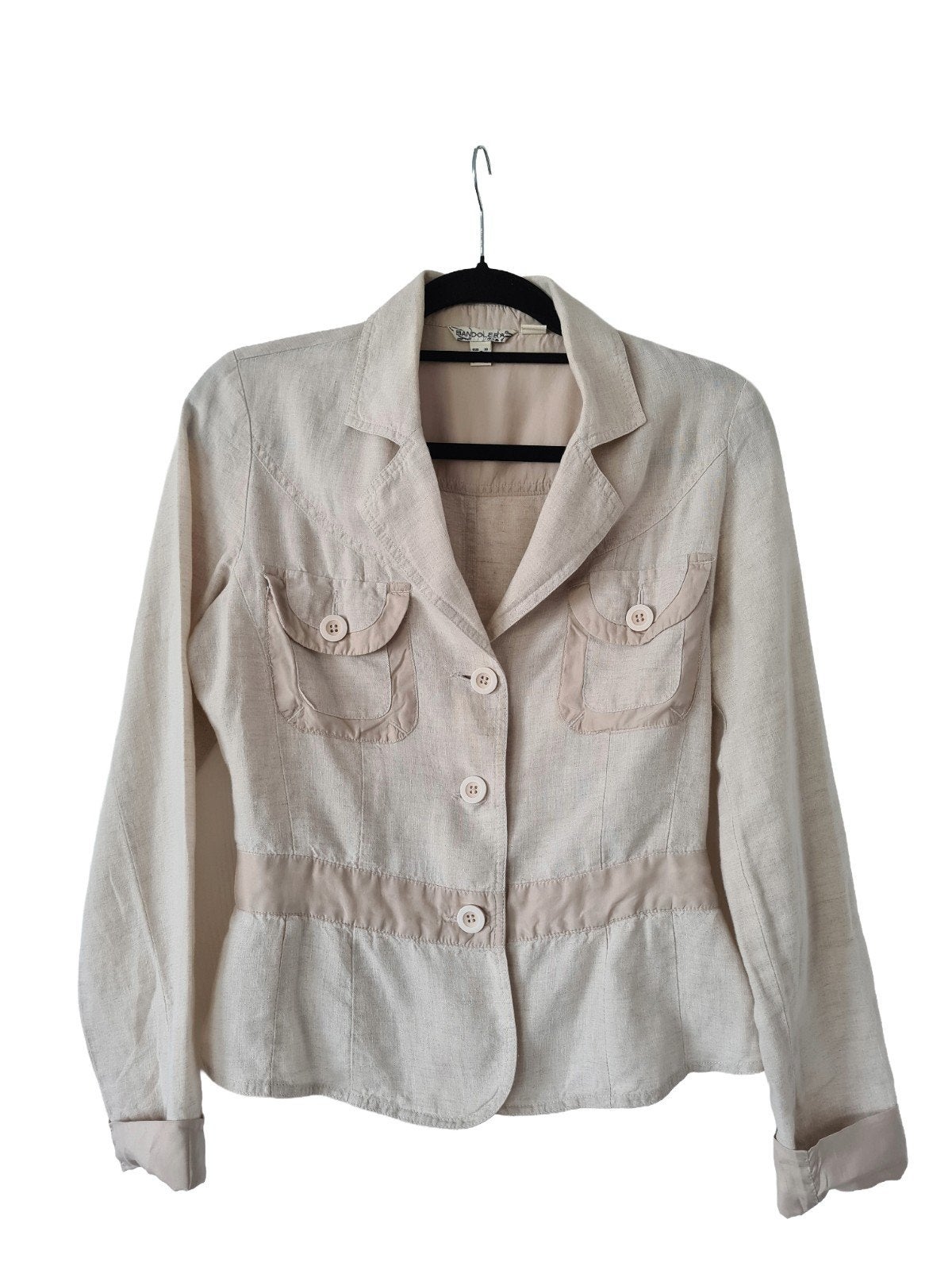 Beige linnen jasje van Bandolera maat S, Verzenden, Beige, Zo goed als nieuw, Jasje