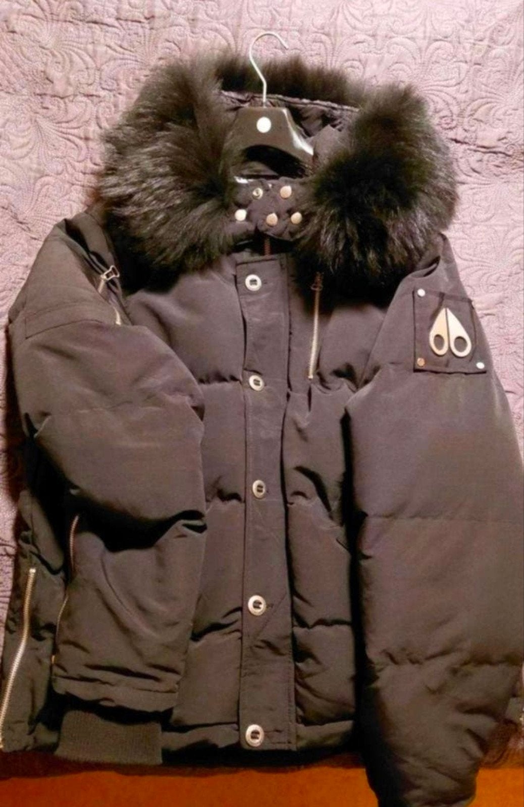 Moose Knuckles Winterjas Zwart met Bontkraag, Ophalen, Nieuw, Zwart