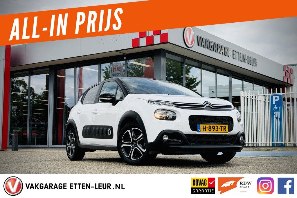 Citroën C3 1.2 Feel Edition | CLIMA | CRUISE | CARPLAY + AN, Euro 6, 1199 cc, 450 kg, Wit