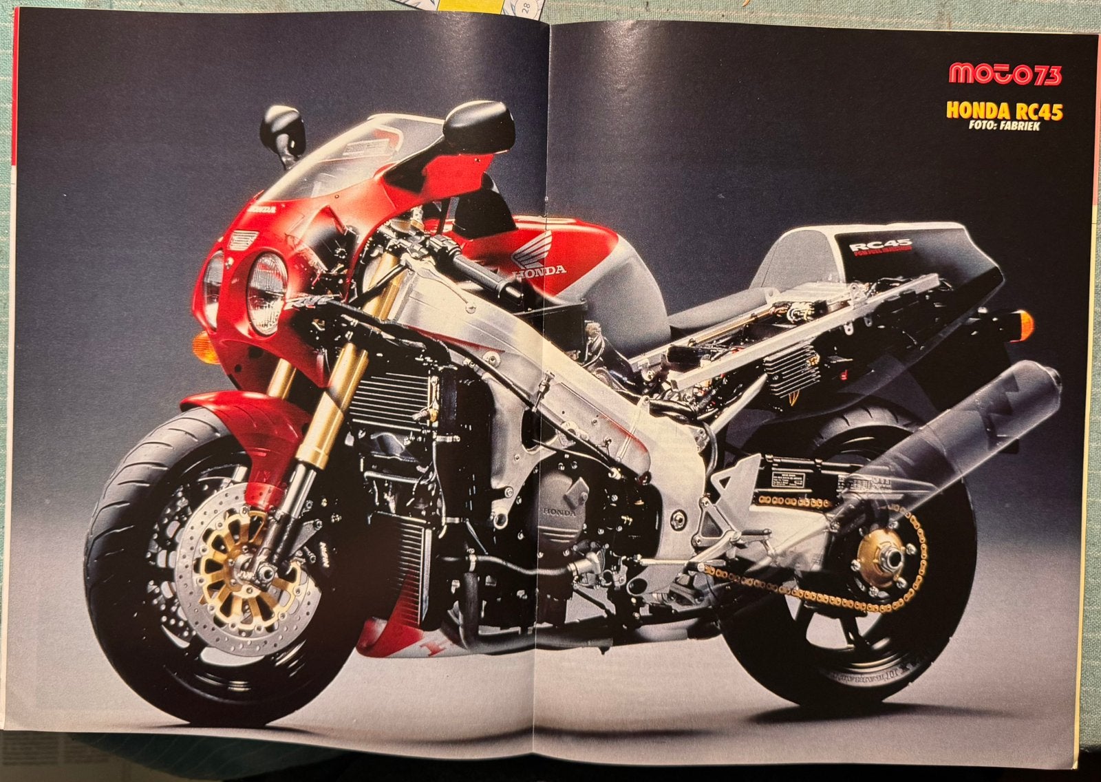 Poster Honda RC45, Verzenden, Zo goed als nieuw