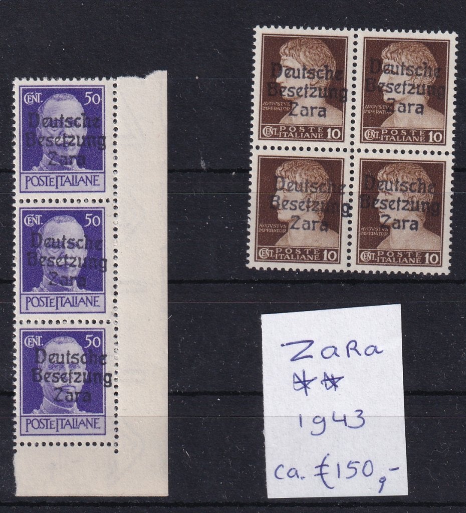 A58) 1943 WO2 Duitse bez Zara €150 MNH opdruk geen garantie, Ophalen of Verzenden, Duitse Keizerrijk, Postfris