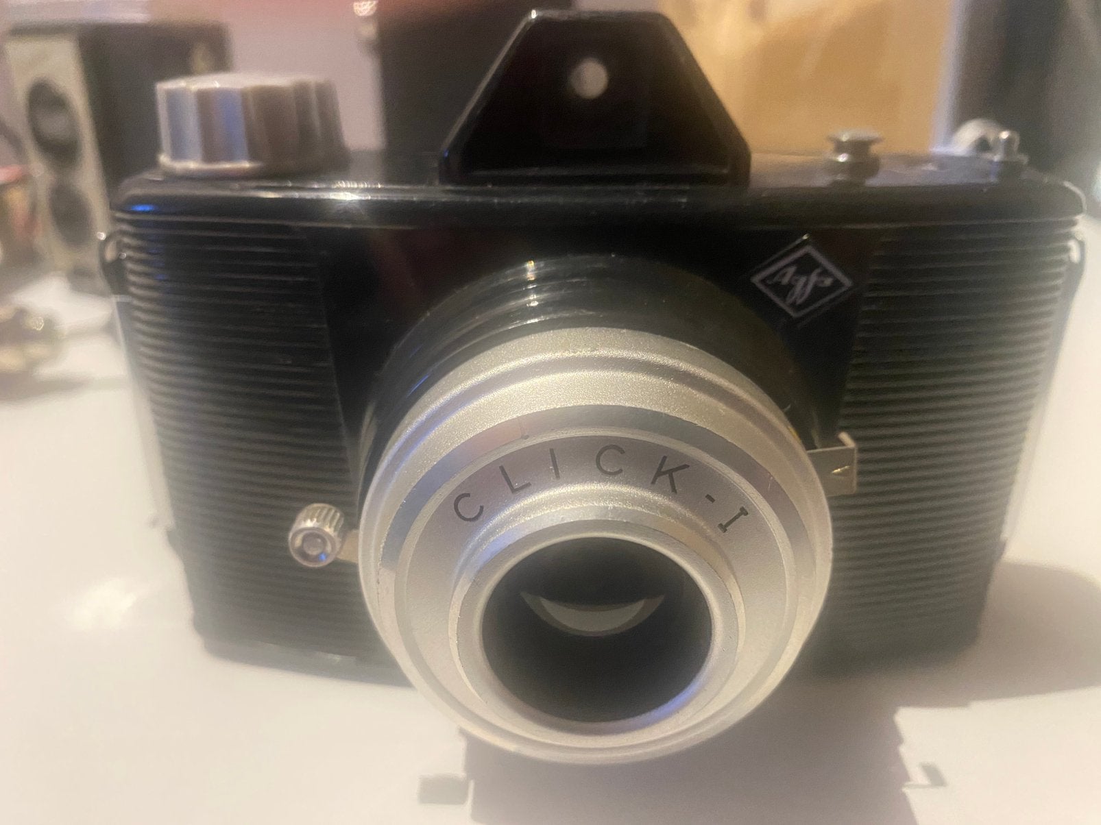 Doos met oudecamera’s en accessoires, Ophalen of Verzenden, Gebruikt, Spiegelreflex, Overige Merken
