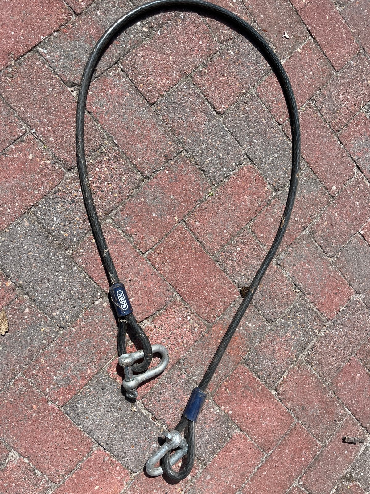 ABUS staalkabel met lussen - 150 cm, Ophalen of Verzenden, Gebruikt