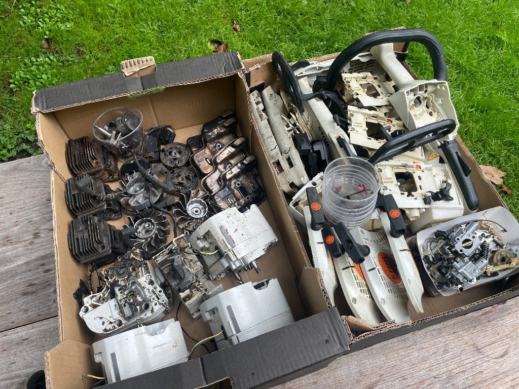 Stihl MS 201T en MS 201 onderdelen partij, Stihl, Gebruikt, 70 mm of meer, Kettingzaag