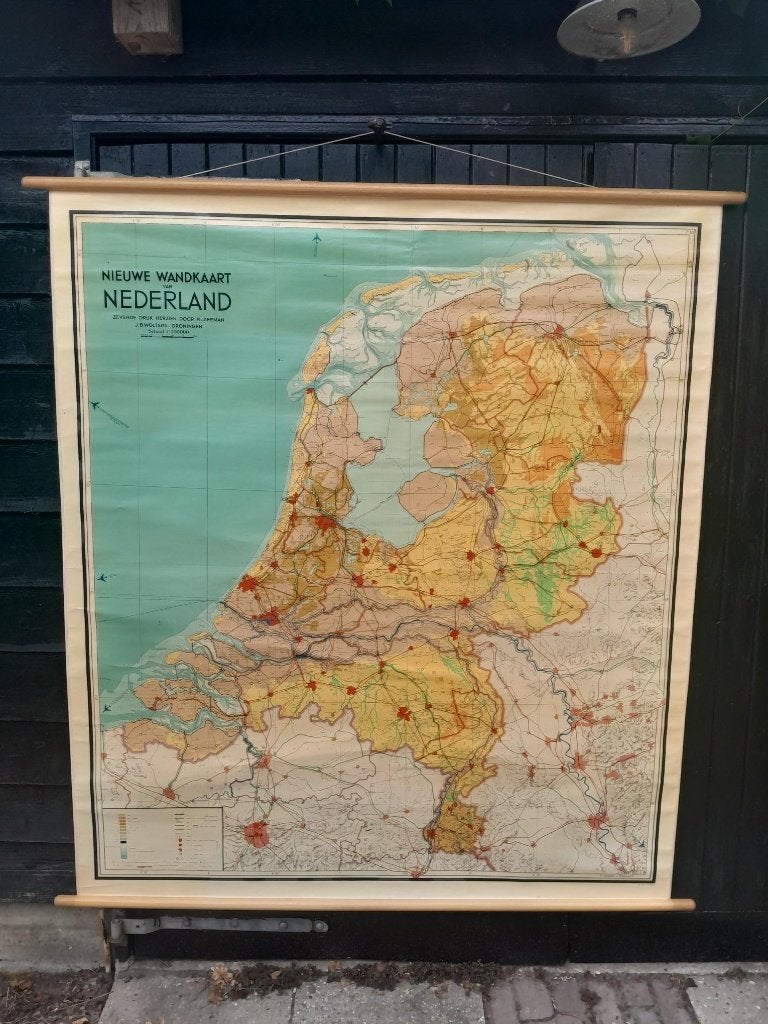 te koop oude wandkaart van Nederland, Ophalen, Aardrijkskunde
