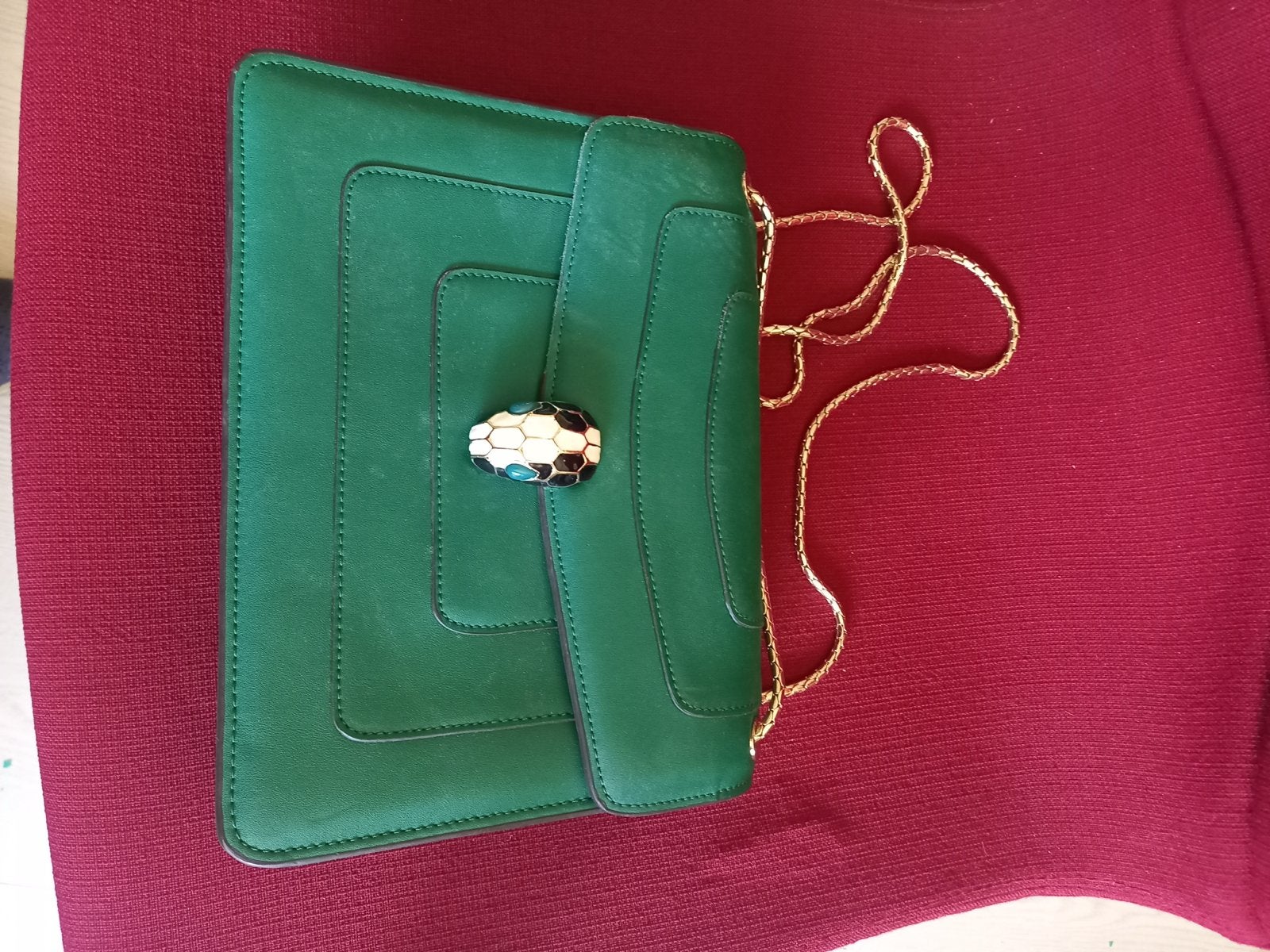 Bvlgari Serpenti Forever schoudertasje smaragdgroen(rek3), Ophalen of Verzenden, Gebruikt, Groen, Schoudertasje